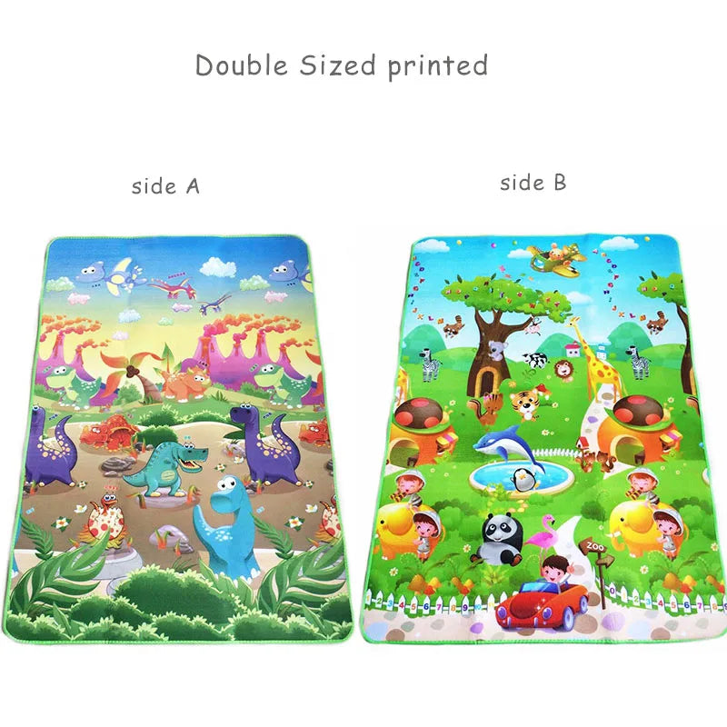 Tapis d’Éveil Bébé Recto-Verso – Tapis de Jeu Éducatif Animaux